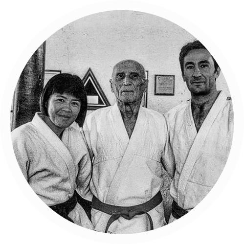 Chan Keo et Jean-Marc Noblot aux côtés d’Hélio Gracie